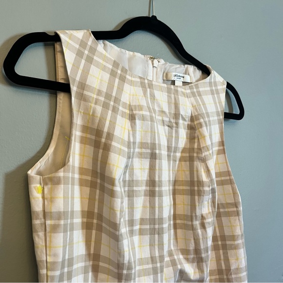 mini check plaid grey and yellow dress - Picture 3 of 4